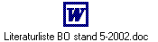Literaturliste BO stand 5-2002.doc